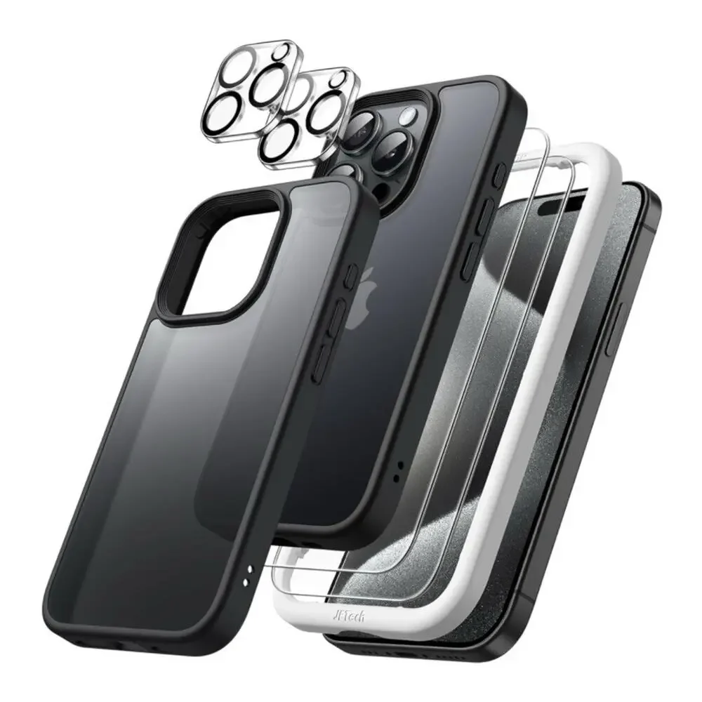 5 in 1 Matte Case for iPhone 15 Pro Max with Screen Protector and Lens Protector